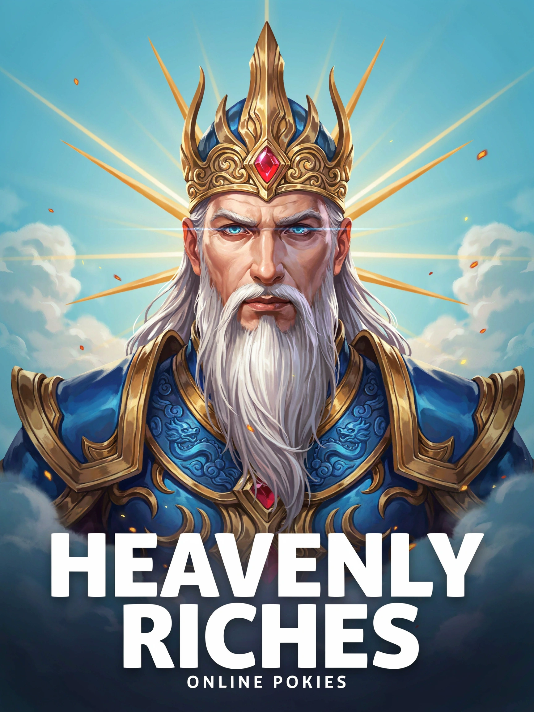 In-game art from the Fortune of Heaven pokie