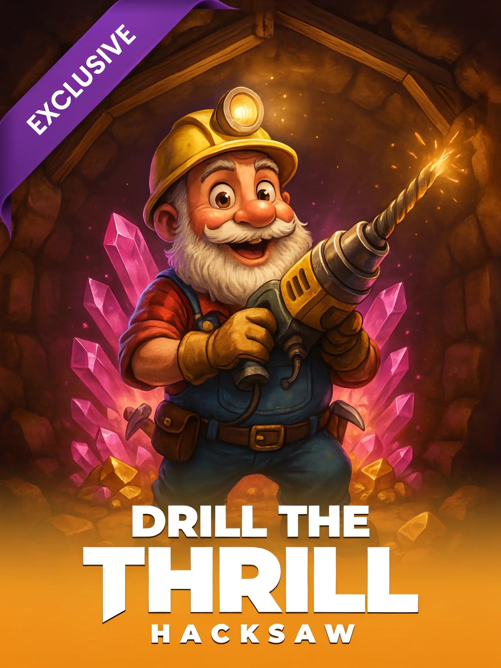 Game art for the Drill the Thrill pokie